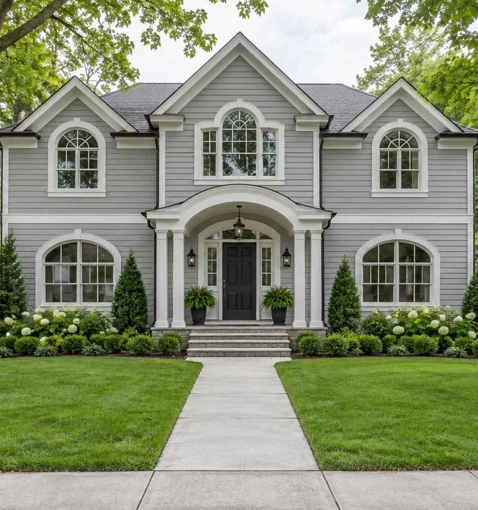 A grey and white two story house in Southwest Atlanta